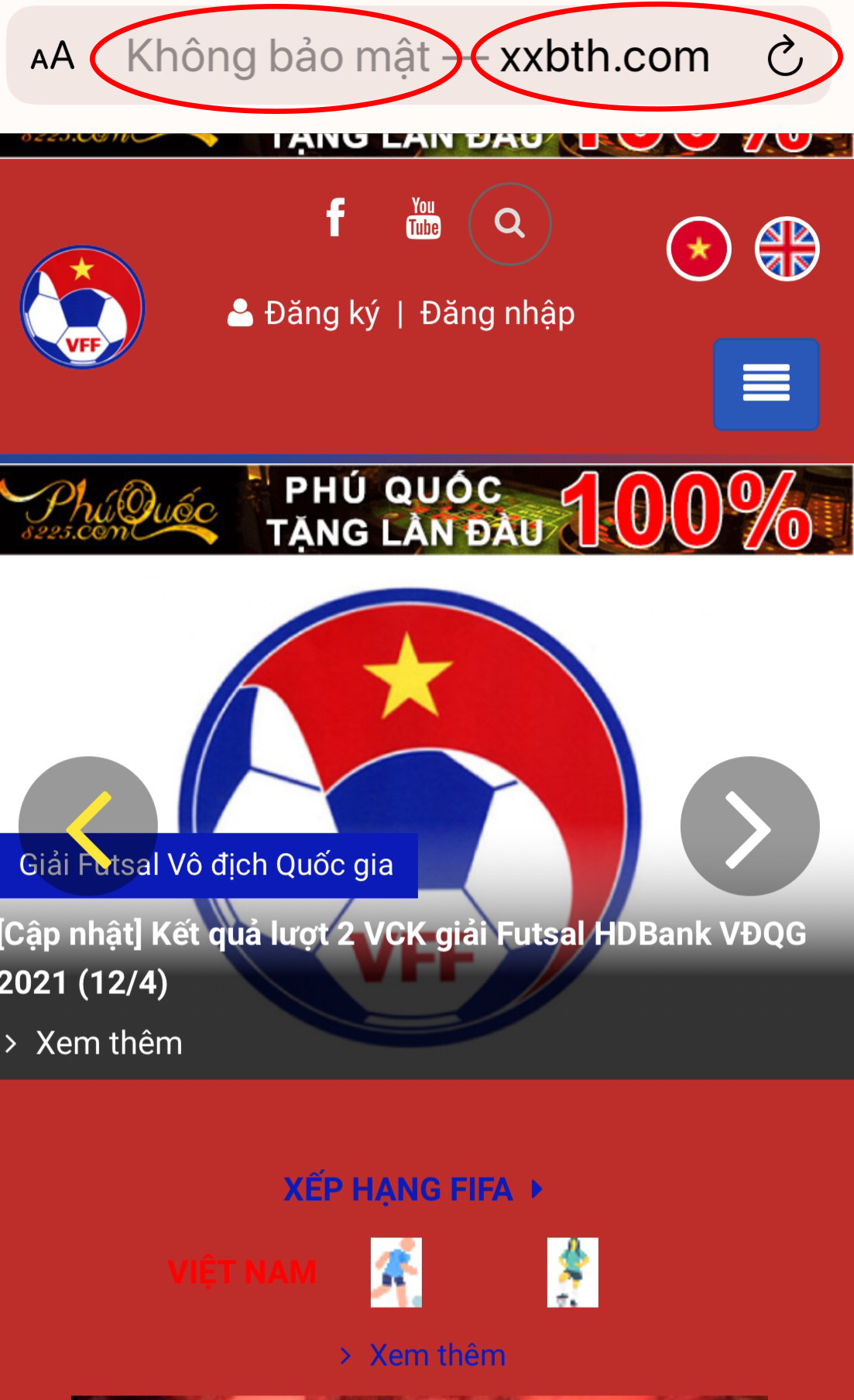 Vff Website VFF - Cảnh báo xuất hiện website mạo danh tại giải Futsal HDBank VĐQG ...